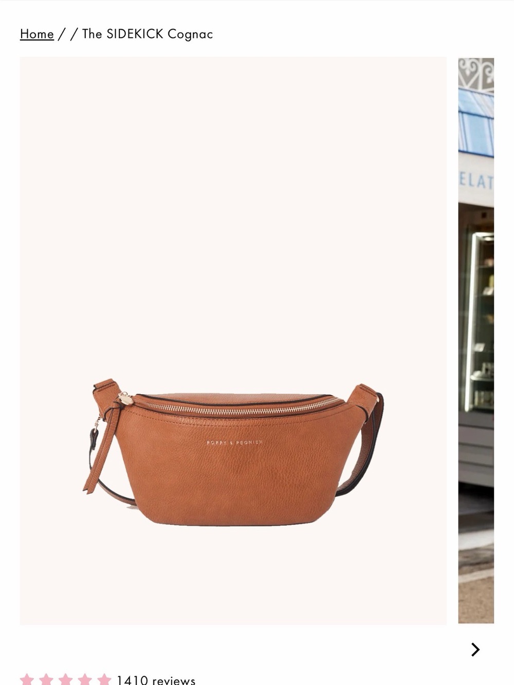 Poppy & Peonies Sidekick belt bag - Cognac